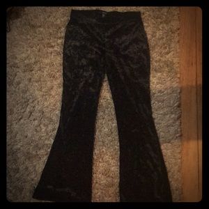 Black Crushed Velvet Flares 29” inseam Size M
